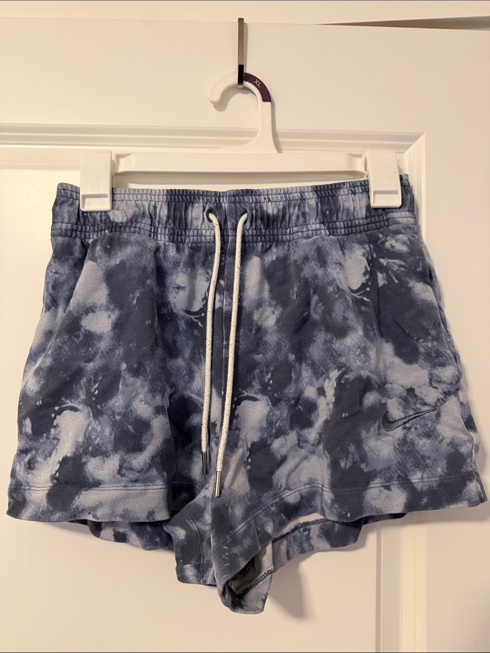 Nike Women’s Navy and White Tie-Dye Athletic Shorts